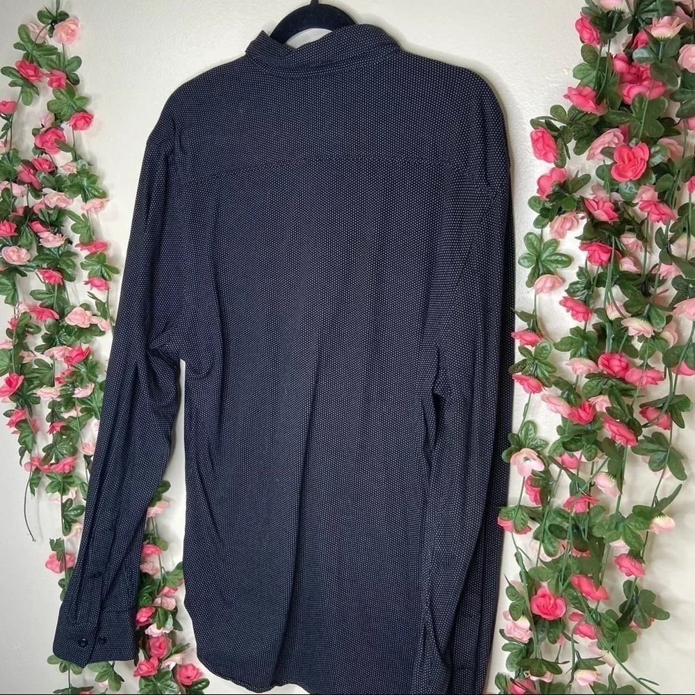 A-Frame StitchFix Black Polka Dot Slim Button Med